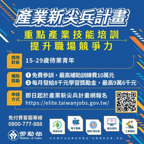 1140822勞動力發展署新聞稿(附圖1)_產業新尖兵計畫助跨領域學習，順利邁入重點產業。