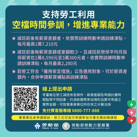 1141007勞動力發展署新聞稿(附圖2)_減班休息勞工再充電計畫宣傳圖卡2