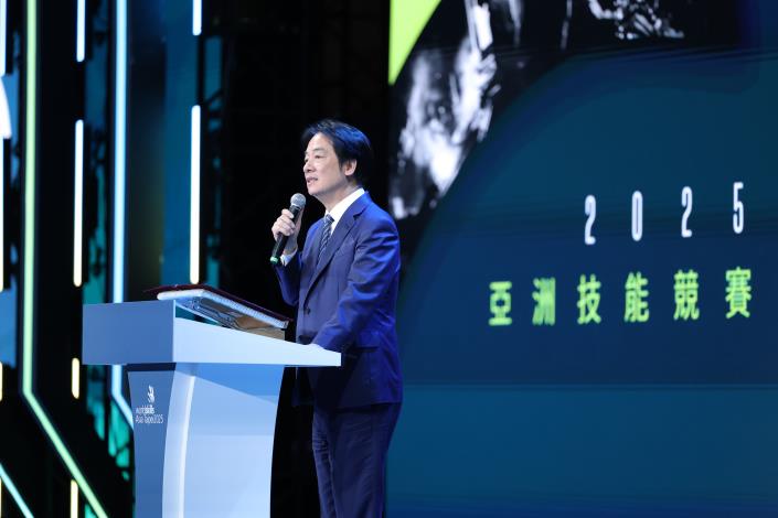 4_總統賴清德親臨2025亞洲技能競賽開幕典禮致詞。