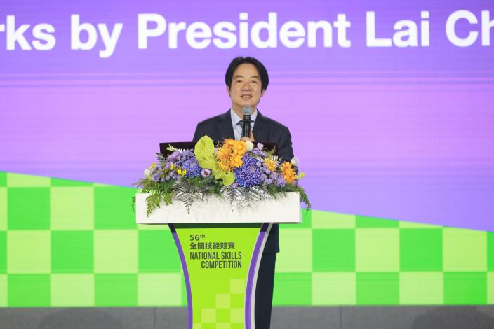 11500802勞動力發展署新聞稿(附圖1)_總統賴清德親臨第56屆全國賽閉幕暨頒獎典禮致詞。.JPG