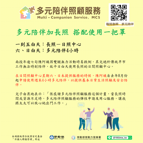 1150917勞動力發展署新聞稿(附圖)_多元陪伴照顧服務成效圖卡